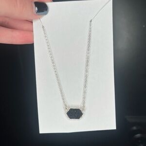 Silver and Black Pendant Necklace